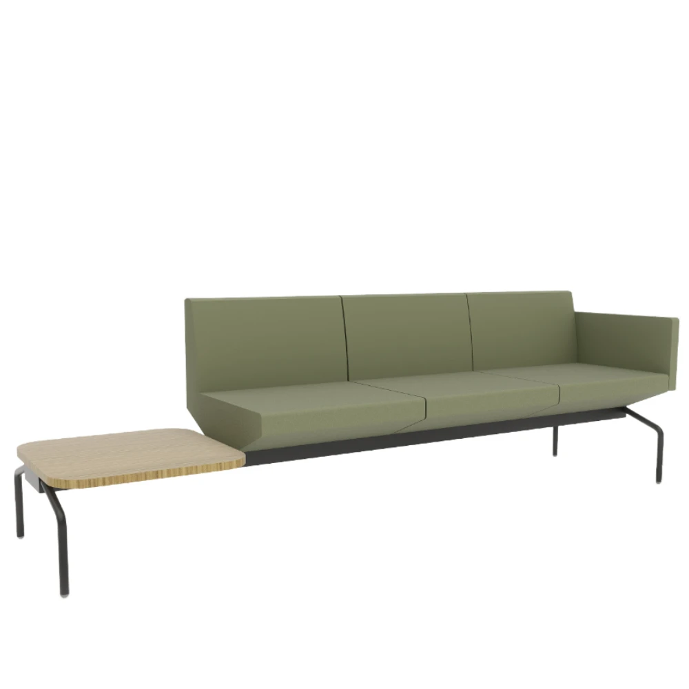 Sofá Space 3 lugares com mesa lateral